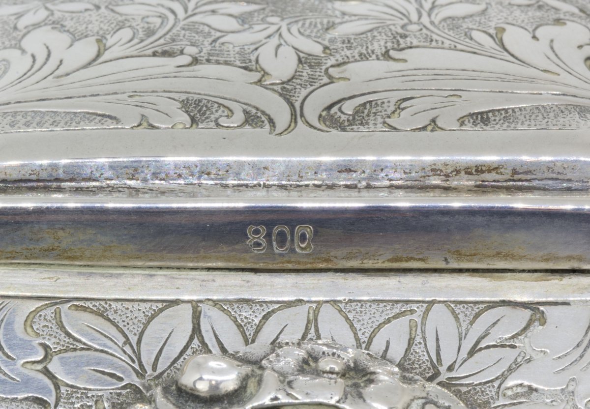 Boîte en argent avec de pierres dures - Italie, début du XXe siècle-photo-5